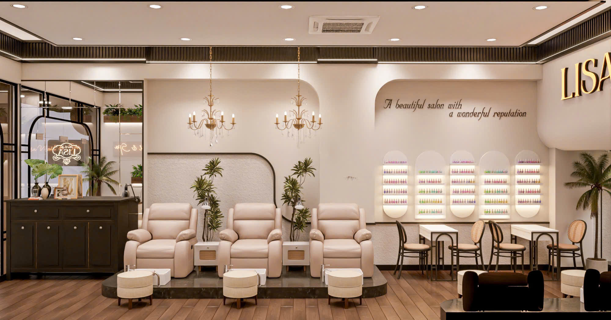 Lisa Nail & Spa — Không gian salon sang trọng