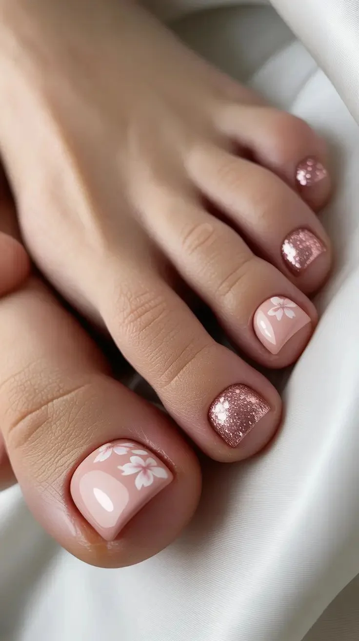mẫu nail chân đơn giản