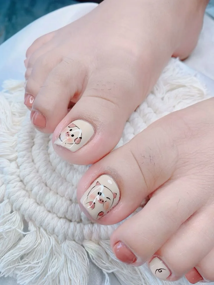 mẫu móng chân đẹp nhẹ nhàng
