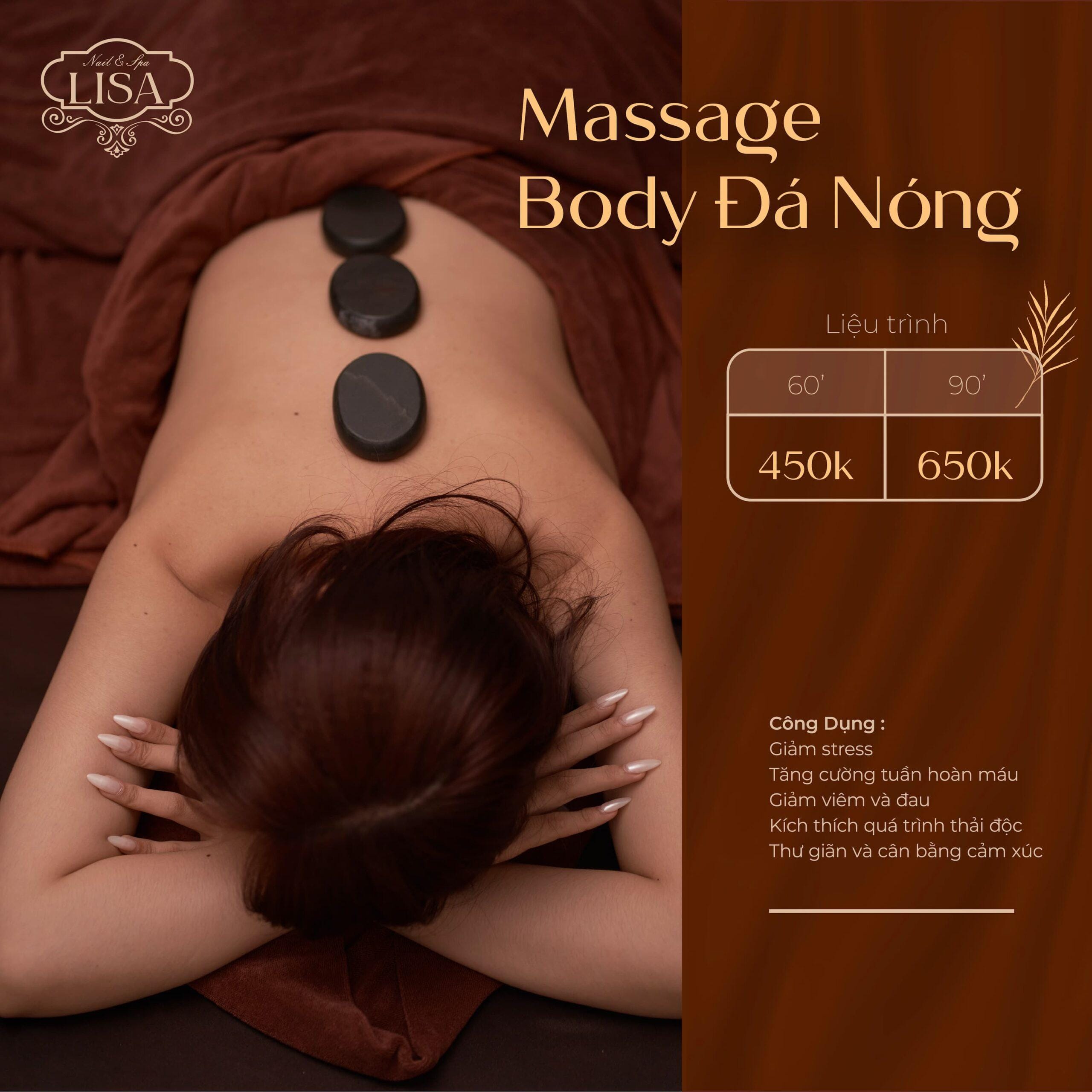 massage body đá nóng